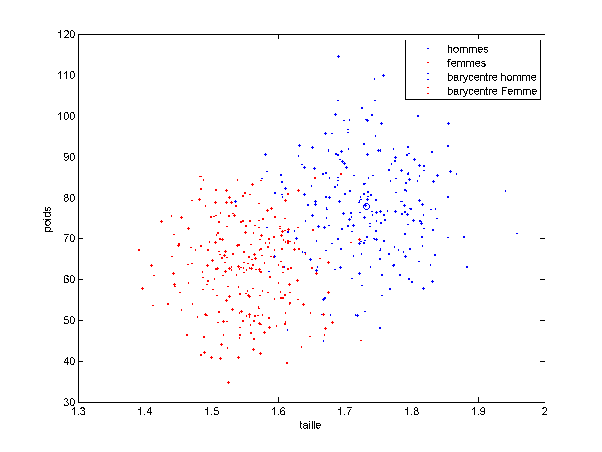 nuage taille poids et barycentre